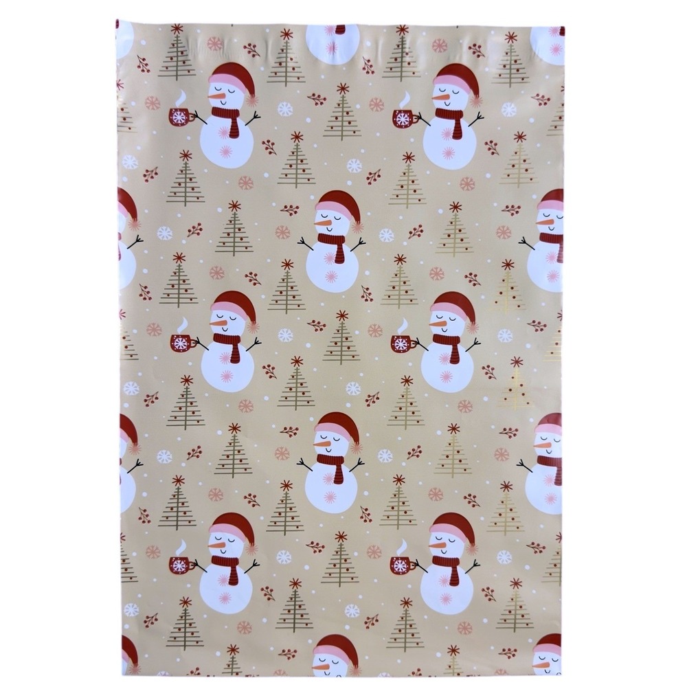 50 Polymailers 10x13 Shipping Envelopes Snowman Self Seal Waterproof Poly Mailer